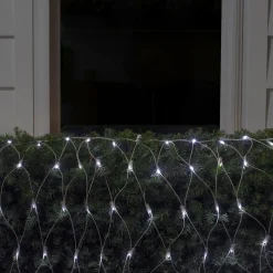 Northlight 2' X 8' Pure White Led Wide Angle Net Style Column Wrap Christmas Lights, White Wire