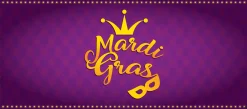 Showdown Displays 7' X 16' Purple And Yellow Mardi Gras" Double Car Garage Door Banner