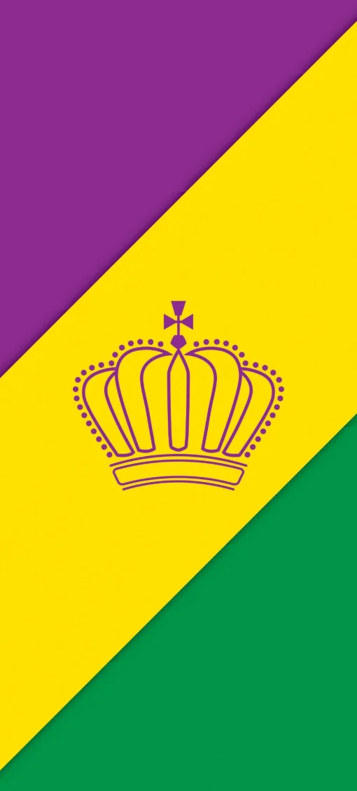 Showdown Displays 80" X 36" Purple And Yellow Outdoor Striped Mardi Gras Front Door Banner
