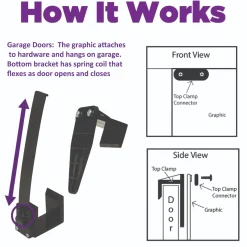 Showdown Displays 7' X 16' Red And Blue Outdoor American Flag With Fireworks Double Car Garage Door Banner