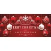 Showdown Displays 7' X 16' Red And White "Merry Christmas And Happy New Year" Outdoor Double Car Garage Door Banner