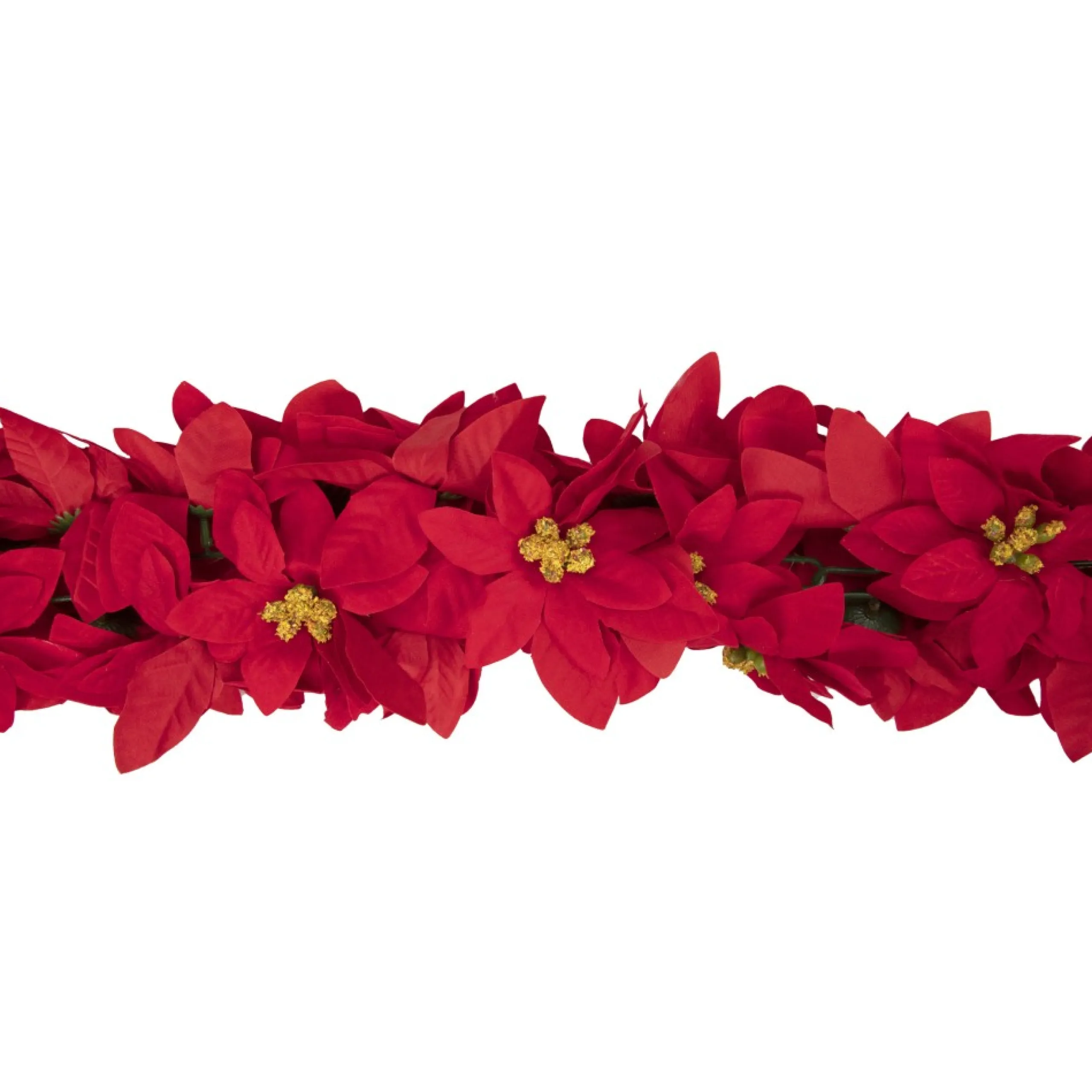 Unlit Garland*Northlight 6' X 3" Red Artificial Poinsettia Floral Christmas Garland - Unlit