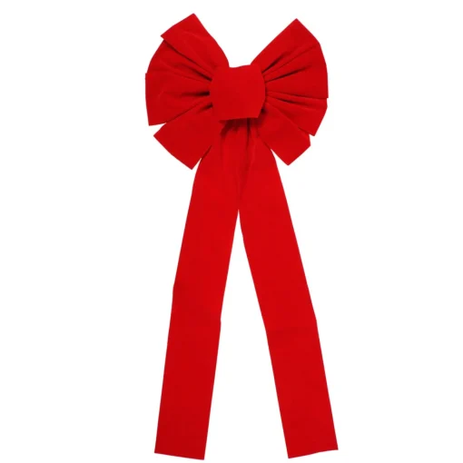 Bows*Northlight 14" X 34" Red 9-Loop Velveteen Christmas Bow Decoration