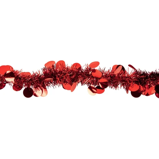 Unlit Garland*Northlight 50' X 2.5" Red Tinsel Christmas Garland With Polka Dots - Unlit