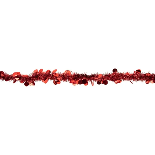 Unlit Garland*Northlight 50' X 2.5" Red Tinsel Christmas Garland With Polka Dots - Unlit