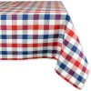CC Home Furnishings 60" X 84" Red, White And Blue Checkered Americana Rectangular Tablecloth