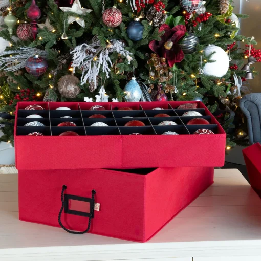 Santa’s Bags Ornament Storage>18" X 26.25" Rose Red Two Tray 4 Christmas Ornament Storage
