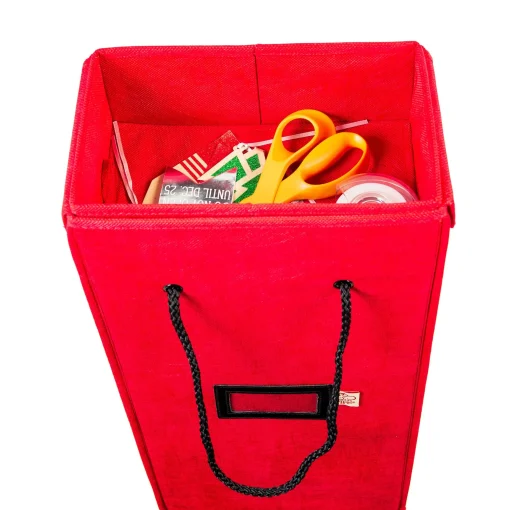 Santa’s Bags Ornament Storage>7" X 11.25" Rose Red Wrapping Paper Christmas Storage Box