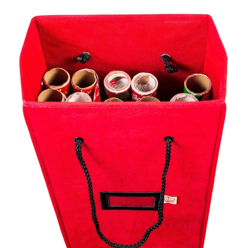 Santa’s Bags Ornament Storage>7" X 11.25" Rose Red Wrapping Paper Christmas Storage Box