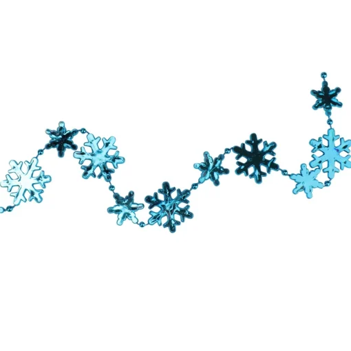 Beaded Garland*Northlight 8' X 1" Shiny Blue Snowflakes Beaded Christmas Garland
