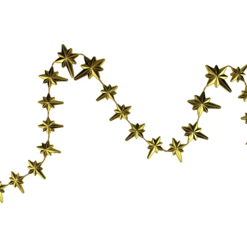 Unlit Garland*Northlight 9' X 1" Shiny Gold Star Of Bethlehem Beaded Artificial Christmas Garland - Unlit