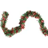 Unlit Garland*Northlight 50' X 4" Shiny Green And Red Wide Cut Tinsel Christmas Garland - Unlit