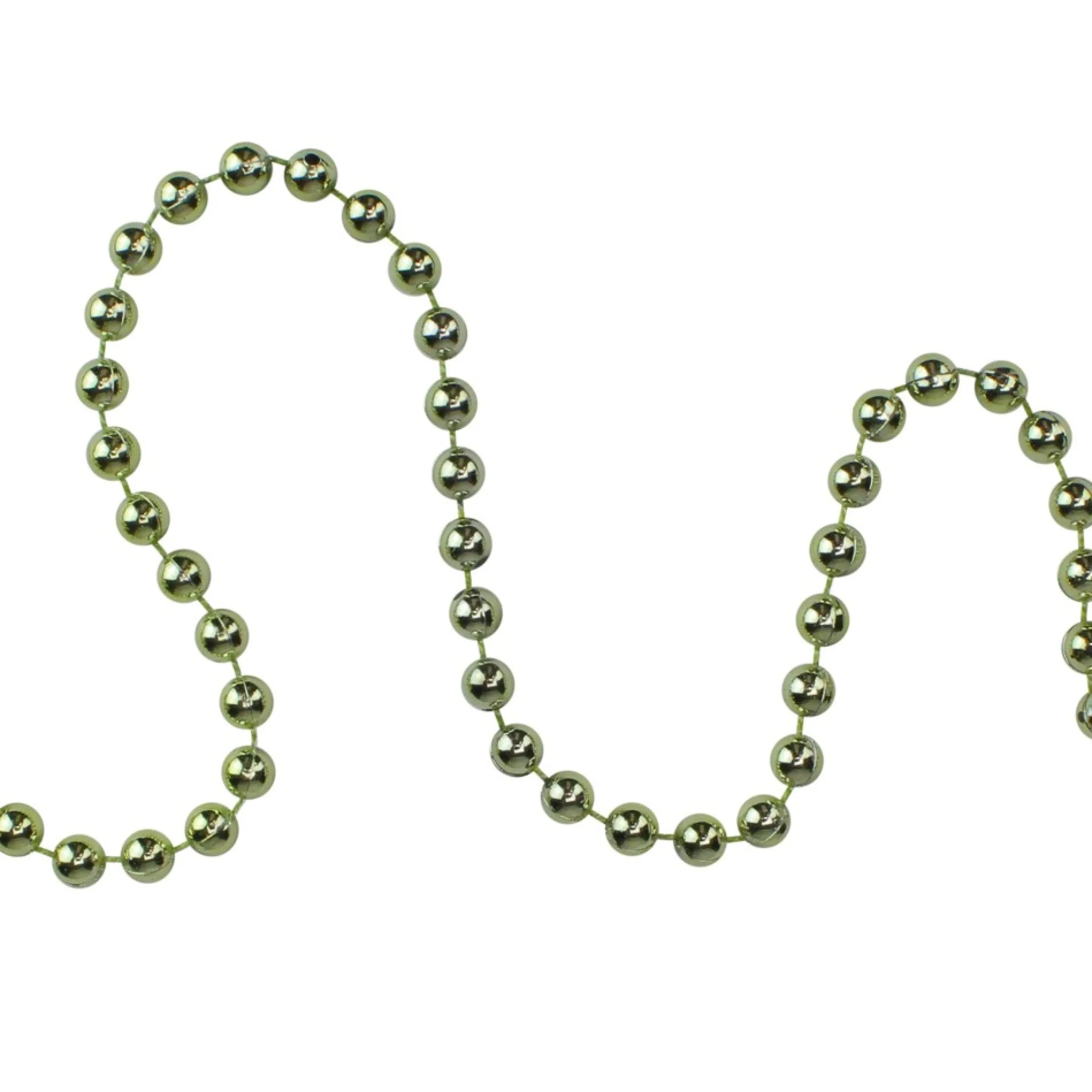 Unlit Garland*Northlight 15' X 0.25" Shiny Metallic Lime Green Beaded Artificial Christmas Garland - Unlit