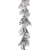 Frosted, Flocked, Iced Garland*Contemporary Home Living 4' X 8" Snow Pine Cedar Cone Winter Artificial Christmas Garland, Unlit