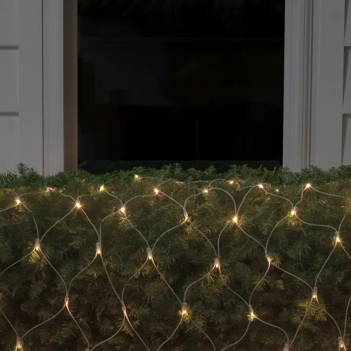 Northlight 4' X 6' Warm White Led Wide Angle Net Style Christmas Lights, White Wire