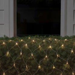 Northlight 2' X 8' Warm White Led Wide Angle Net Style Column Wrap Christmas Lights, White Wire