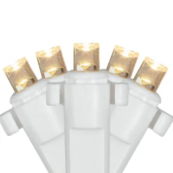 Northlight 2' X 8' Warm White Led Wide Angle Net Style Column Wrap Christmas Lights, White Wire