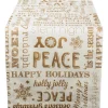 Linens*CC Home Furnishings 72" X 14" White And Gold Colored Christmas Collage Themed Table Runner