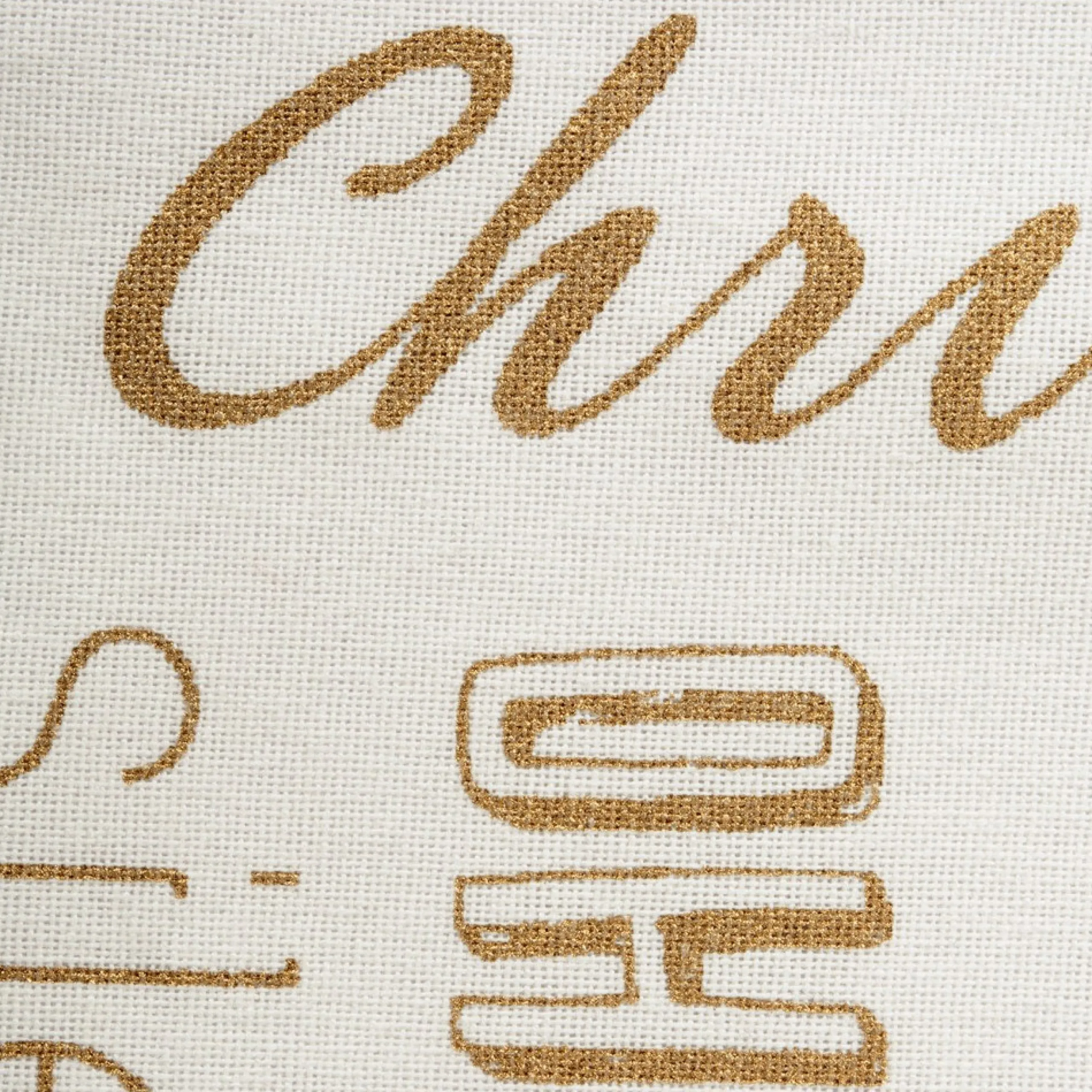 Linens*CC Home Furnishings 72" X 14" White And Gold Colored Christmas Collage Themed Table Runner