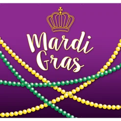 Showdown Displays 7' X 8' White And Purple Mural Beads Single Car Garage Banner