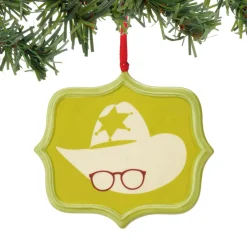 Department 56 Entertainment>3.75" Yellow And White Story Air Rifle Sentiment Christmas Ornament