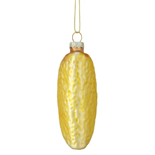 Northlight Food & Beverage>3.5" Yellow Taco Glass Christmas Ornament