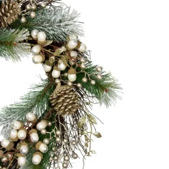 Traditional Pine Wreaths*Northlight Acorn And Pine Cone Flocked Pine Needle Artificial Christmas Wreath - 22-Inch, Unlit