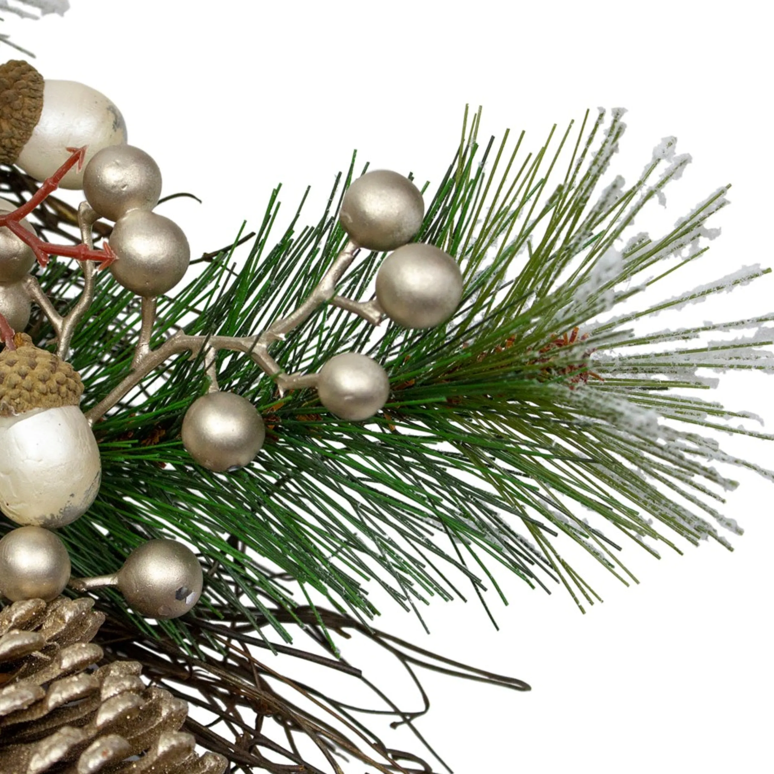 Traditional Pine Wreaths*Northlight Acorn And Pine Cone Flocked Pine Needle Artificial Christmas Wreath - 22-Inch, Unlit