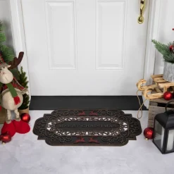 Wall & Door Decorations*Northlight Black And Copper Reindeer "Merry Christmas" Doormat 18" X 30"