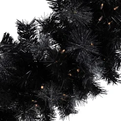 Pre-Lit Wreaths*Northlight Black Bristle Artificial Christmas Wreath- 36 Inches, Warm White Led Lights
