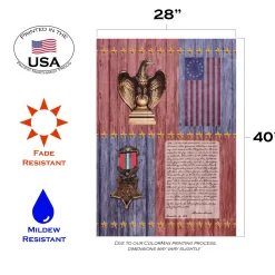 Toland Home Garden Blue And Red Gettysburg Address Patriotic Outdoor House Flag 40