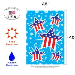 Toland Home Garden Blue And Red Patriotic Stars Outdoor House Flag 40