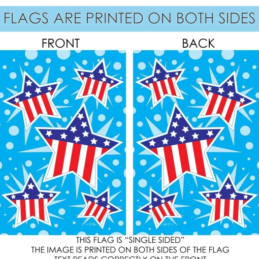 Toland Home Garden Blue And Red Patriotic Stars Outdoor House Flag 40" X 28"