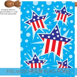 Toland Home Garden Blue And Red Patriotic Stars Outdoor House Flag 40