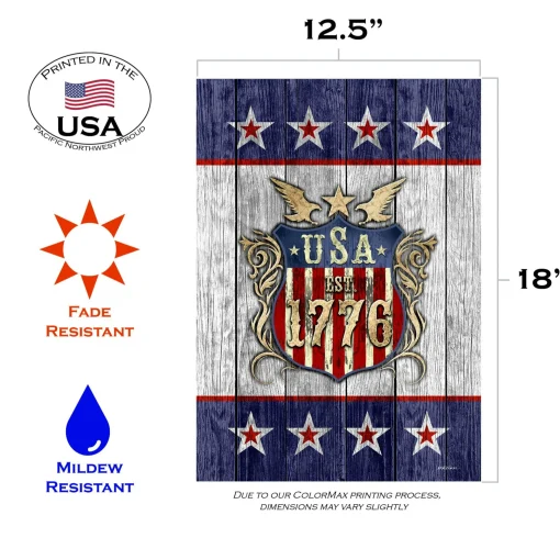 Toland Home Garden Blue And Red Usa Patriotic Outdoor Garden Flag 18" X 12.5"
