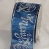 Ribbon*The Ribbon People Blue And Silver Merry Christmas Wired Craft Ribbon 2.5" X 20 Yards