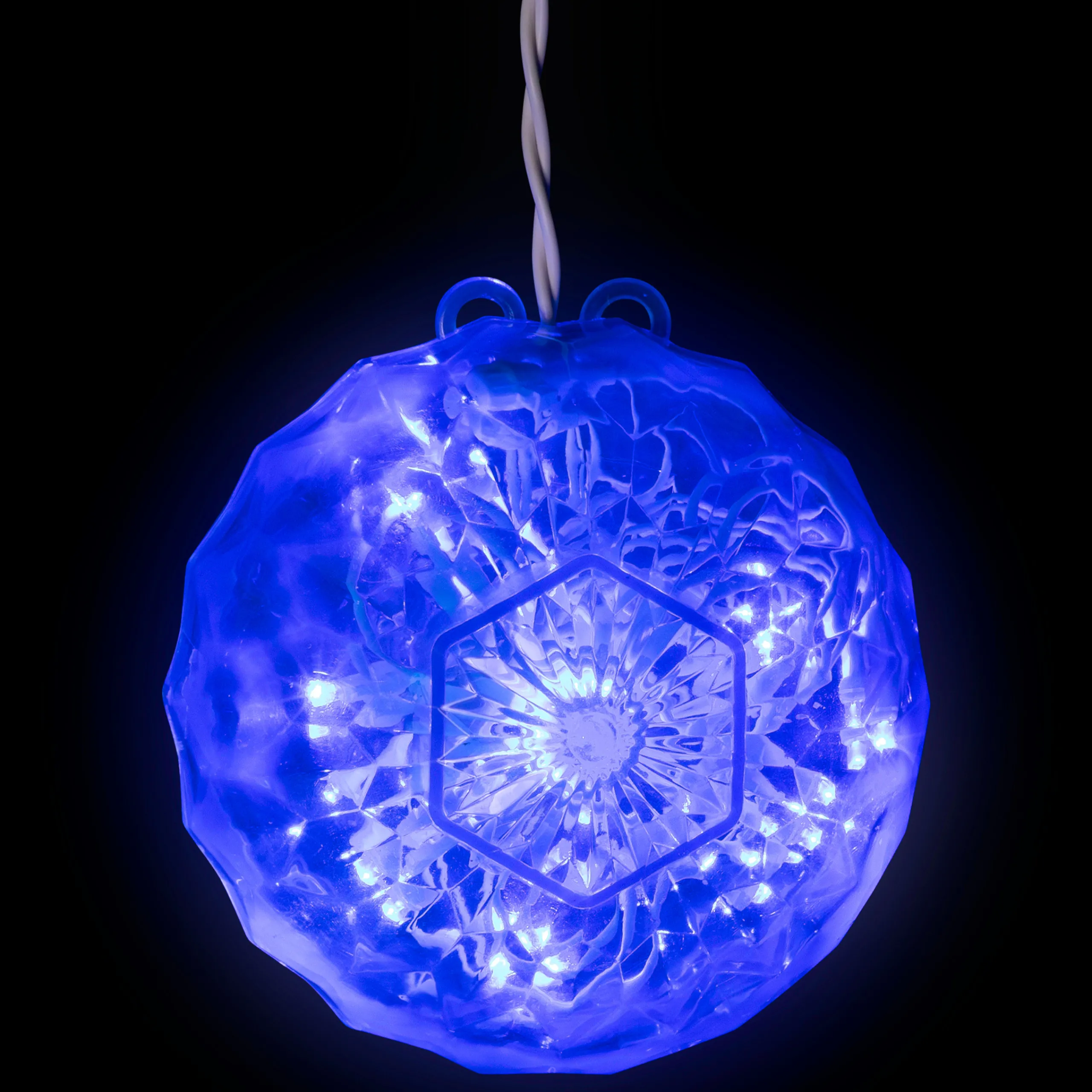 Northlight Blue Led Hanging Crystal Sphere Ball Outdoor Christmas Decor - 6 Inch