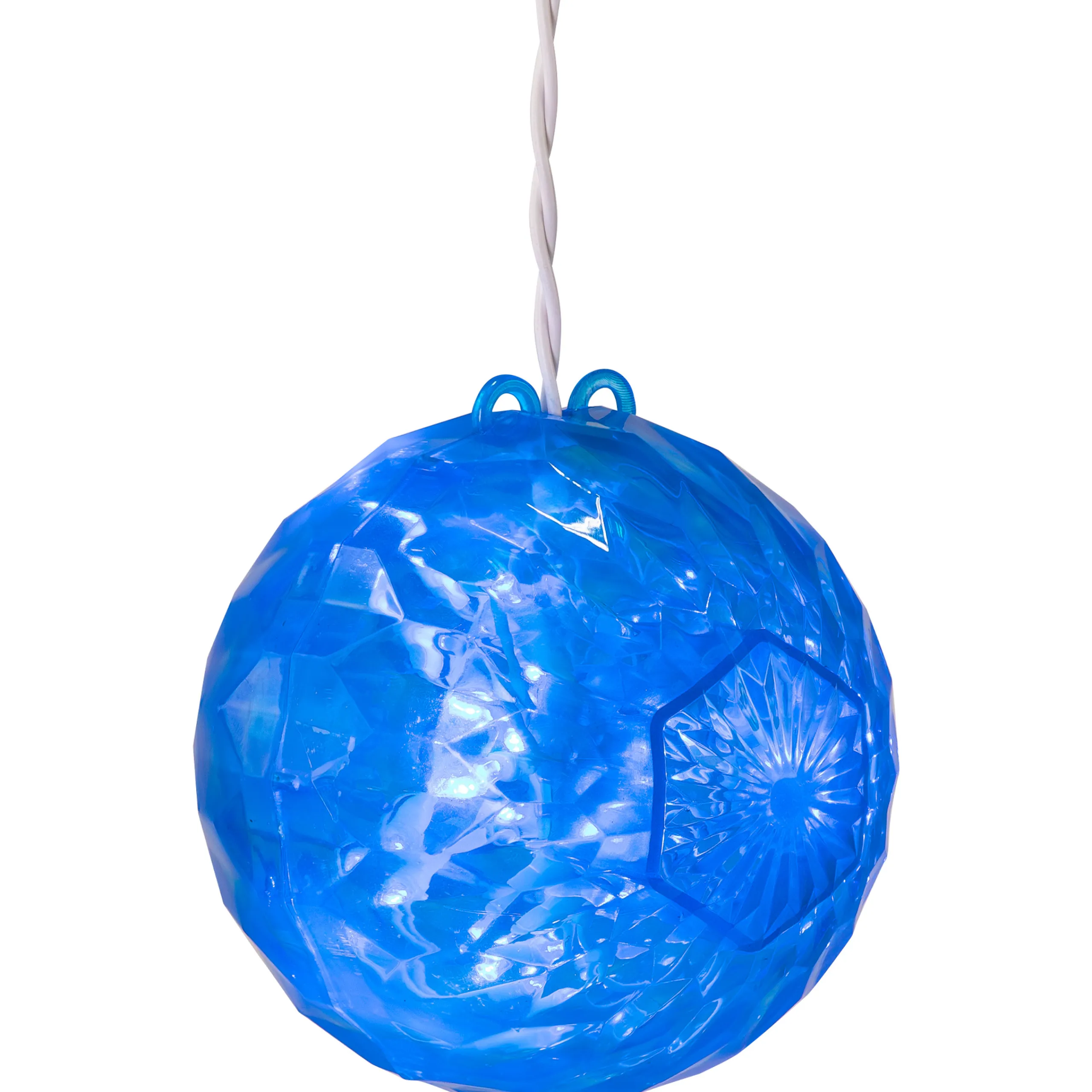 Northlight Blue Led Hanging Crystal Sphere Ball Outdoor Christmas Decor - 6 Inch