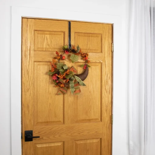 Northlight Brown And Orange Leaves And Berries Fall Harvest Wreath, 20-Inch