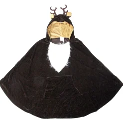 Fun World Brown And White Pullover Reindeer Poncho With Antlers Women Adult Christmas Costume - One Size