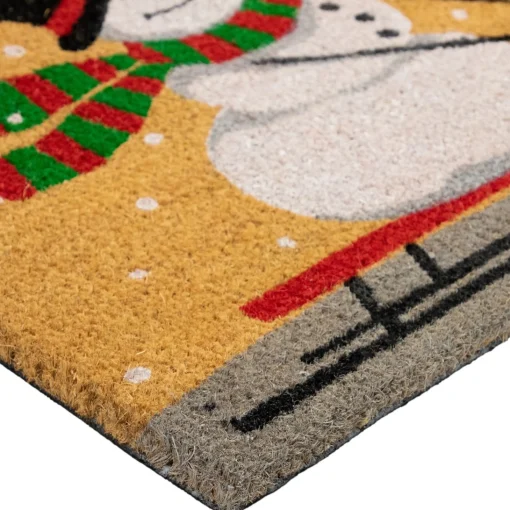 Wall & Door Decorations*Northlight Brown And White Snowman Let It Snow Rectangular Coir Christmas Doormat 18" X 30"