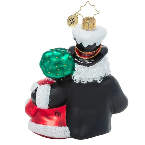 Christopher Radko Santa Claus> A Dazzling Duet Glass Christmas Ornament 1021309