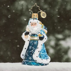 Christopher Radko Santa Claus> Debonair Winter Santa Gem Glass Christmas Ornament 1020131
