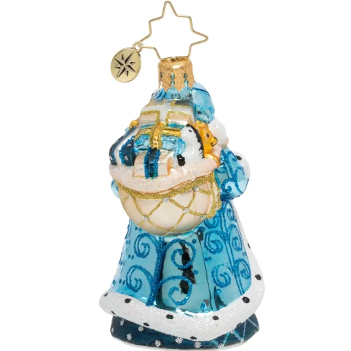 Christopher Radko Santa Claus> Debonair Winter Santa Gem Glass Christmas Ornament 1020131