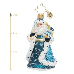 Christopher Radko Santa Claus></noscript> Debonair Winter Santa Gem Glass Christmas Ornament 1020131