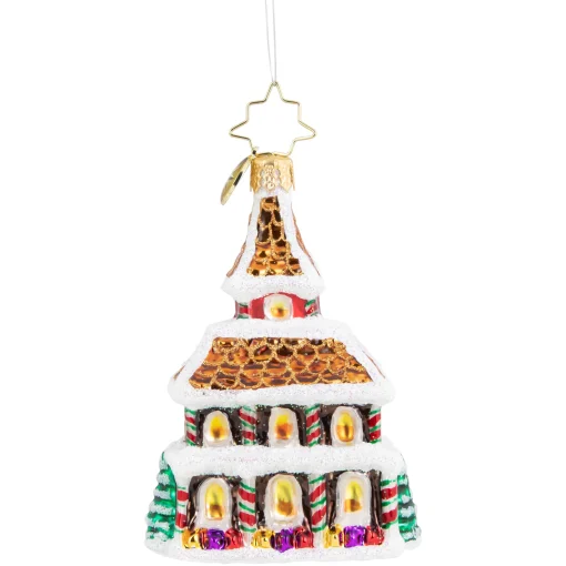 Christopher Radko Collectible> Grandeur In Ginger Gem Glass Christmas Ornament 1020562