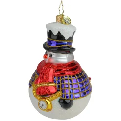 Christopher Radko Collectible></noscript> Jolly All- A-Round Snowman Glass Christmas Ornament 1019774