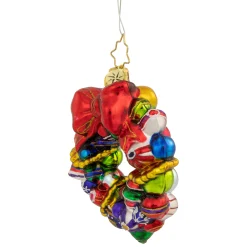 Christopher Radko Collectible></noscript> Joyful Wreath Gem Glass Christmas Ornament 1018354