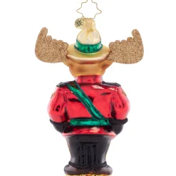Christopher Radko Collectible></noscript> Mountie Bruce Moose Glass Christmas Ornament 1021494