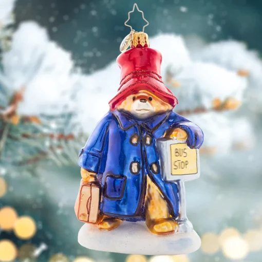 Christopher Radko Collectible> One-Way Ticket To Paddington Glass Christmas Ornament 1021467